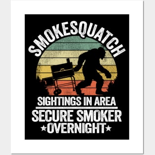 Smokesquatch Sightings In Area Funny BBQ Posters and Art